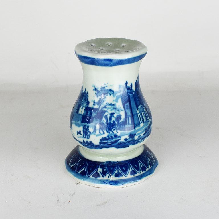 A staple in the ages where hats were the finishing touch to an outfit. This beautiful piece of ironstone ‘flow blue’ stoneware is tall in stature and features small pierced holes at the top for holding hat pins. 

This particular kind of ceramic