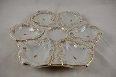 Victoria Karlsbad Austria Gilded Porcelain Oyster Plate