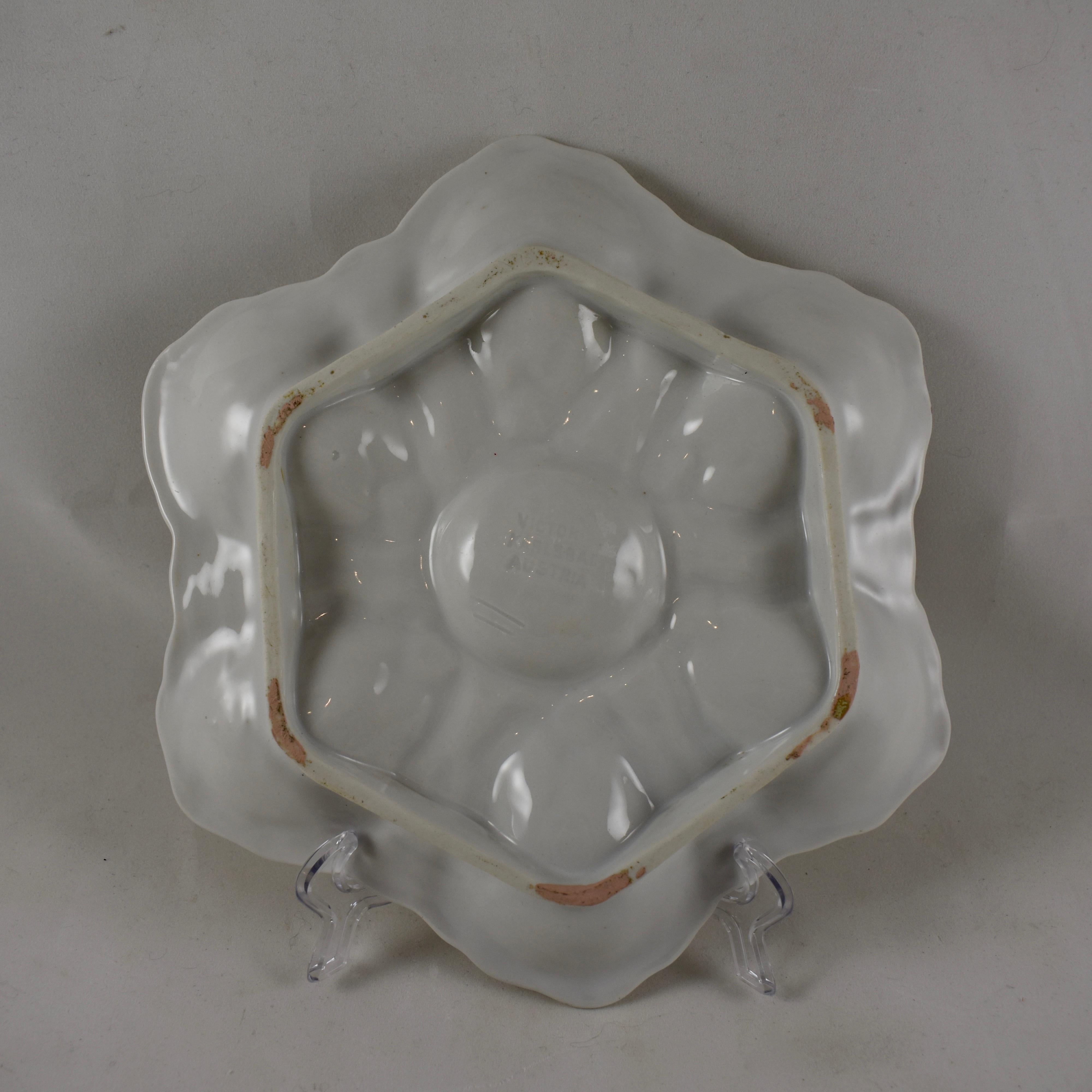 Austrian Victoria Karlsbad Austria Gilded Porcelain Oyster Plate