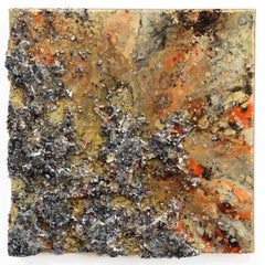 Used The Earth XIX-3   -  Mixed Media Textural 3-D Abstract Landscape Artwork 