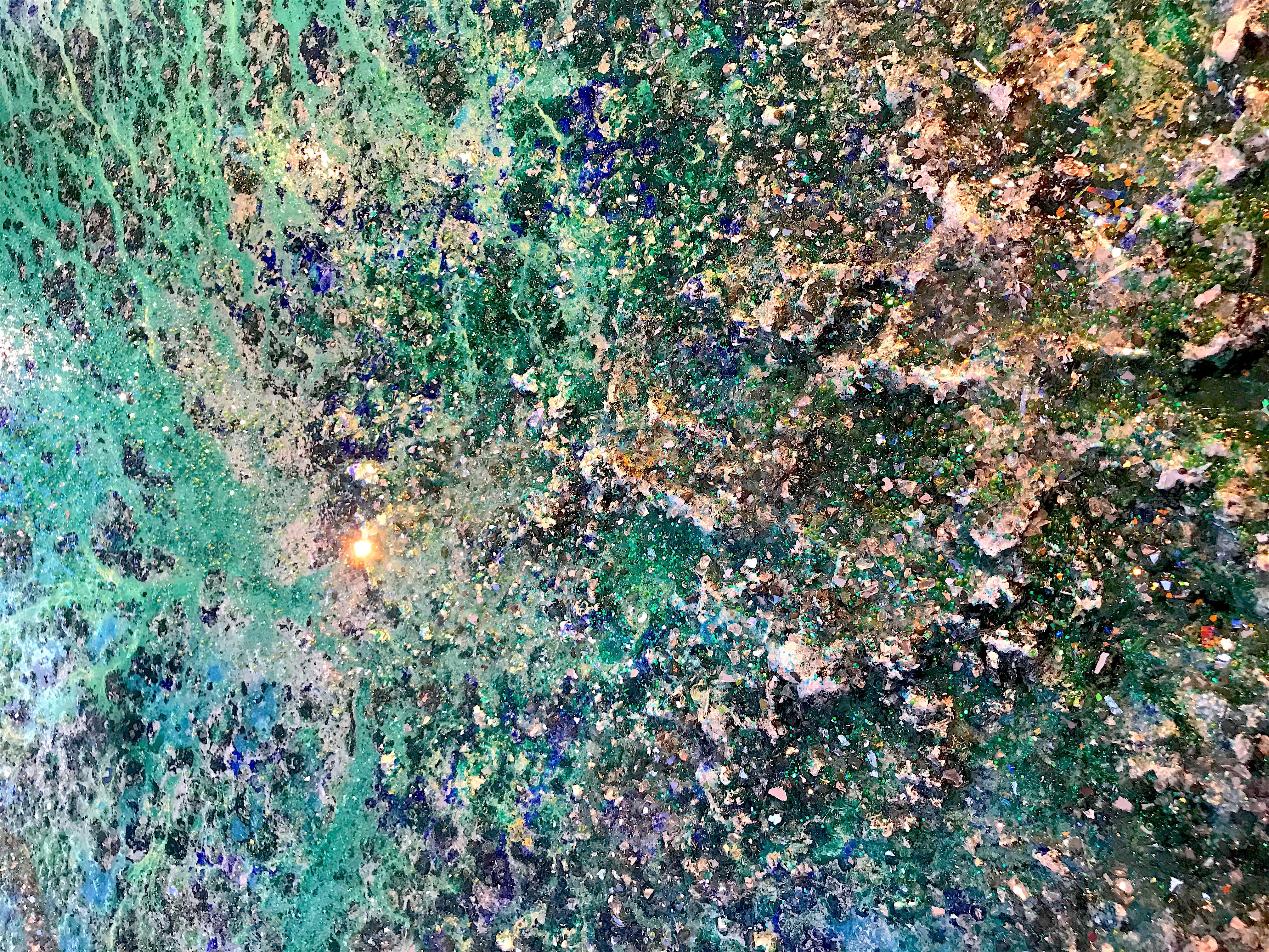 The Earth xxvIII abstract textured mixed media landscape painting - Painting by Victoria Kovalenchikova