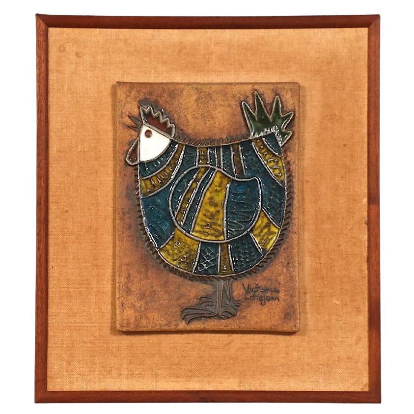 Victoria Littlejohn Ceramic Chicken Wall Plaque Art