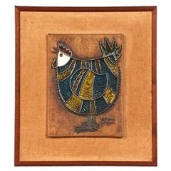 Victoria Littlejohn Ceramic Chicken Wall Plaque Art