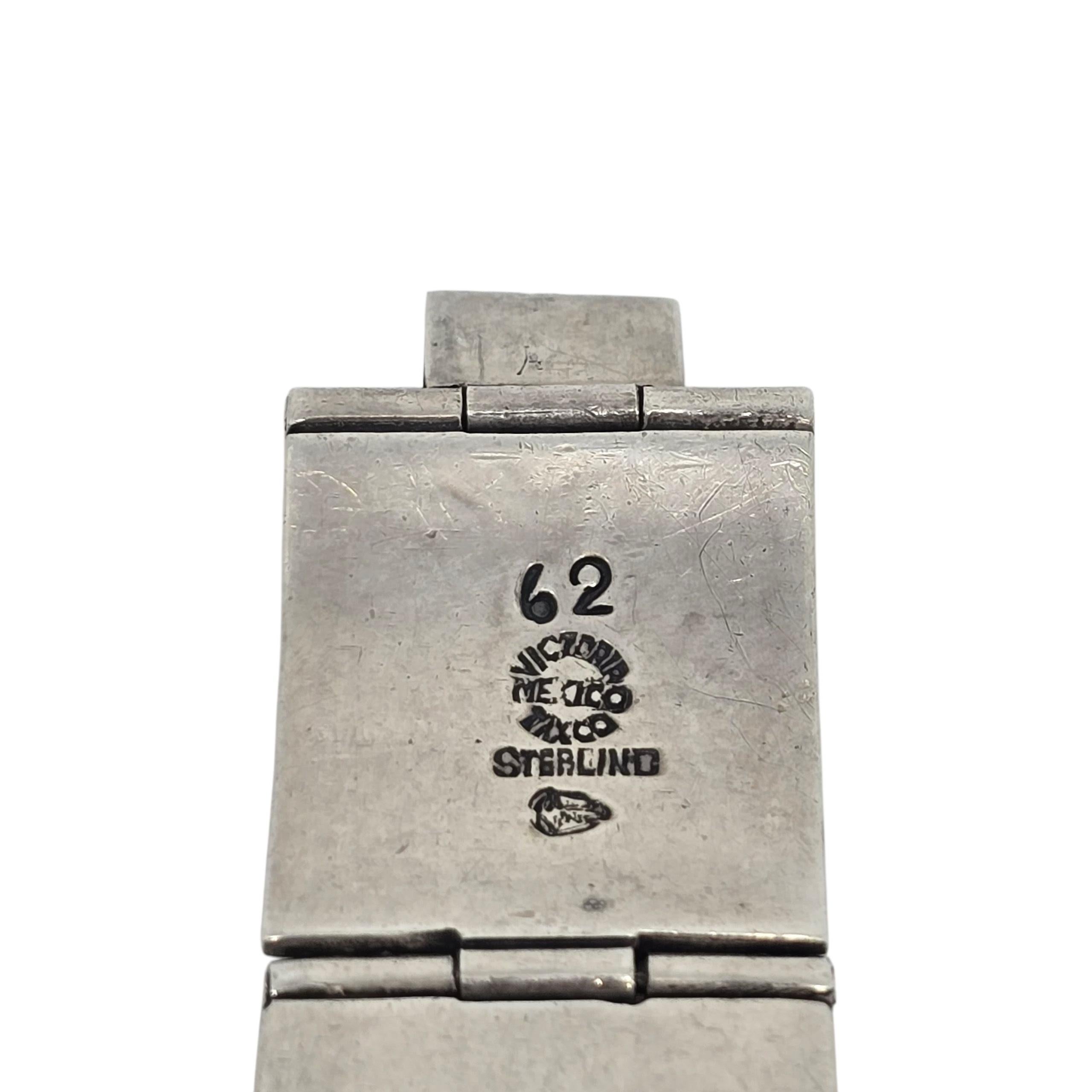 Victoria Mexico Sterling Silver Pattern 62 Panel Bracelet #22836 For Sale 3