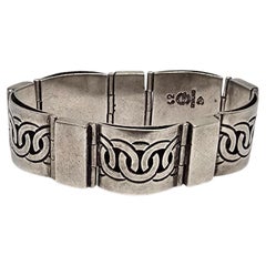 Victoria Mexico Sterling Silver Pattern 62 Panel Bracelet #22836