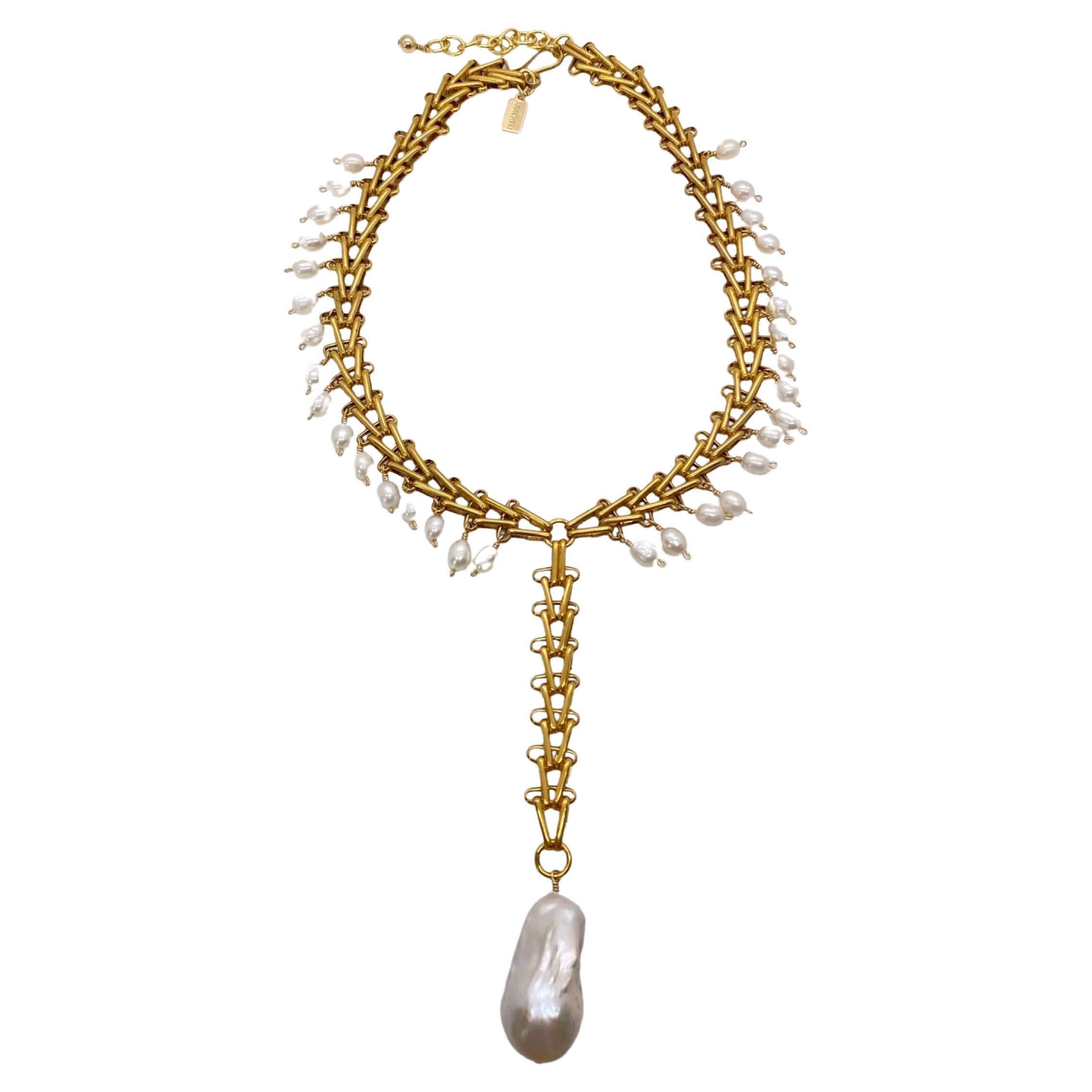 Viktorianische Perlen-Lariat-Halskette im Angebot