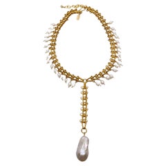 Viktorianische Perlen-Lariat-Halskette