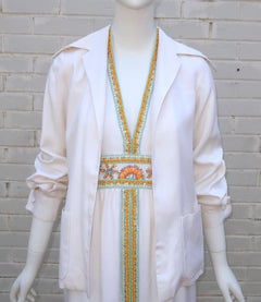 VICTORIA ROYAL Vestido Halter de Seda con Cuentas y Chaqueta, Años 60