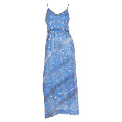 Victoria Royal Vintage Beaded Blue Evening Dress / Gown With Silver Beads