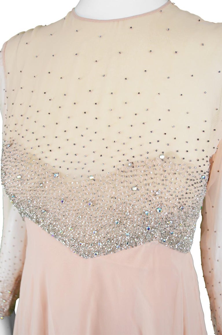 Shimmer Knit Gown with Chiffon Overlay - Royal
