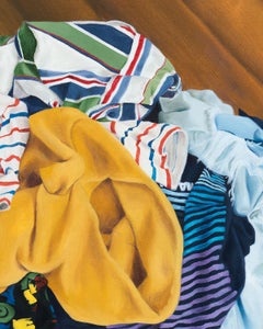 DIRTY OR CLEAN? - Oil Painting of Laundry on a Wooden Floor