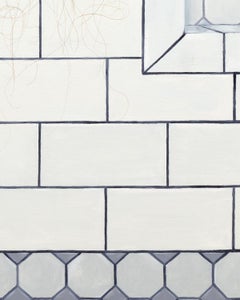 PIECES OF ME, FOR YOU - Oil Painting on Canvas of Bathroom Tile w/ Hair