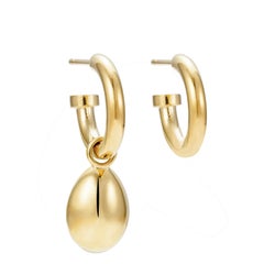 Victoria Strigini: Ancient Roman Intaglio Hoop Earrings in Jasper and 18k Gold