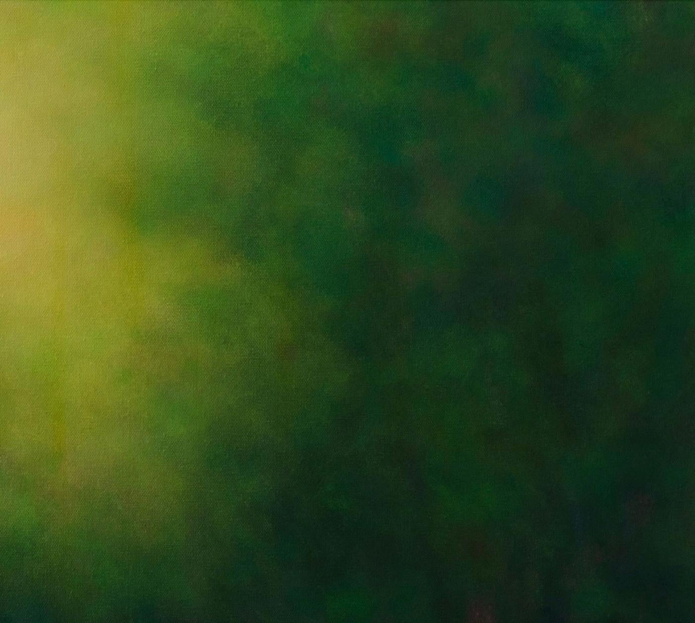 A Drive In Wine Country - Green Landscape Painting by Victoria Veedell