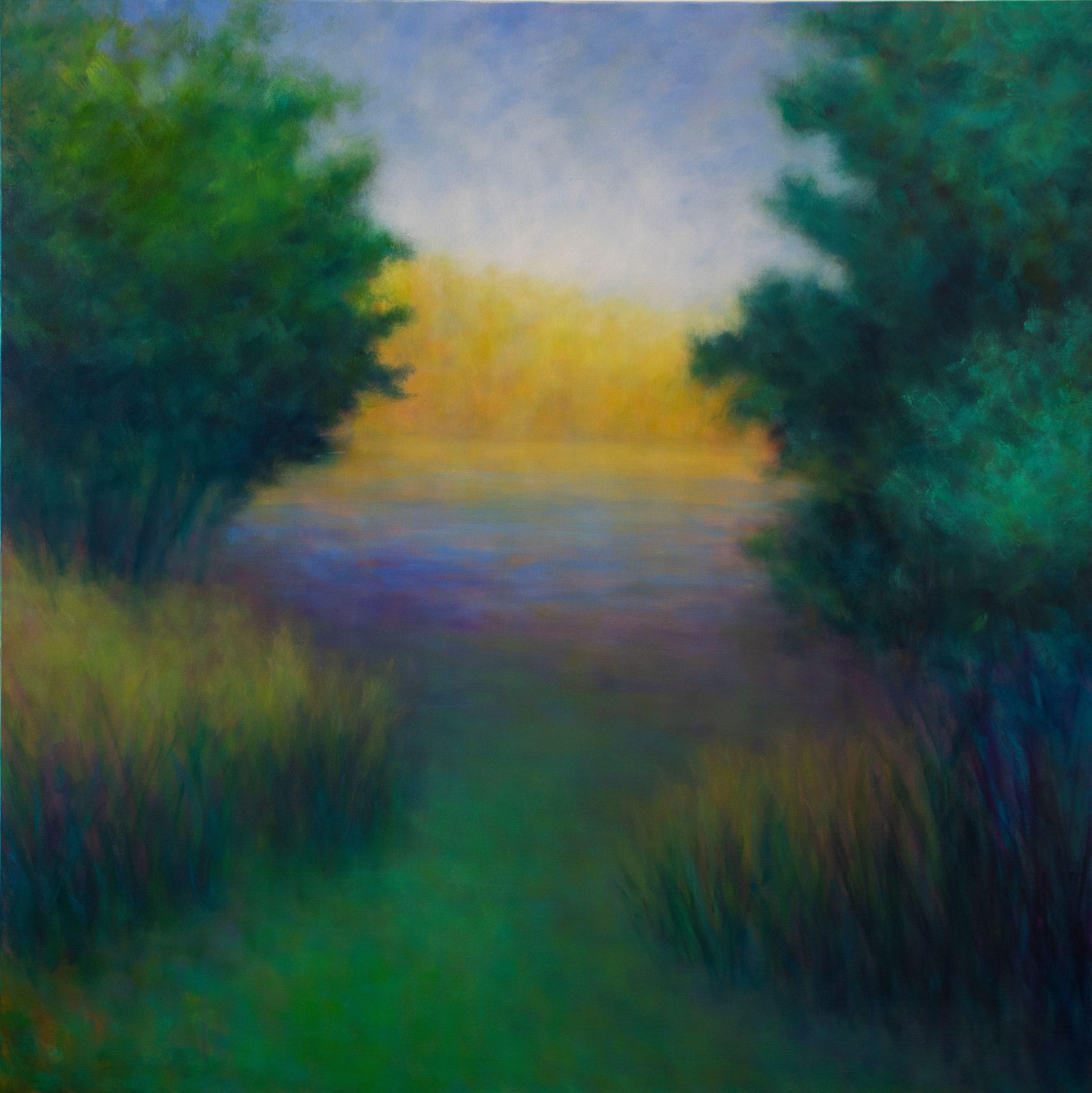 Victoria Veedell Landscape Painting - A Walk To The Pond