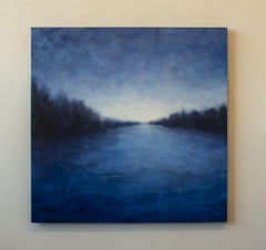Atardecer en el lago, Pintura, Óleo sobre lienzo