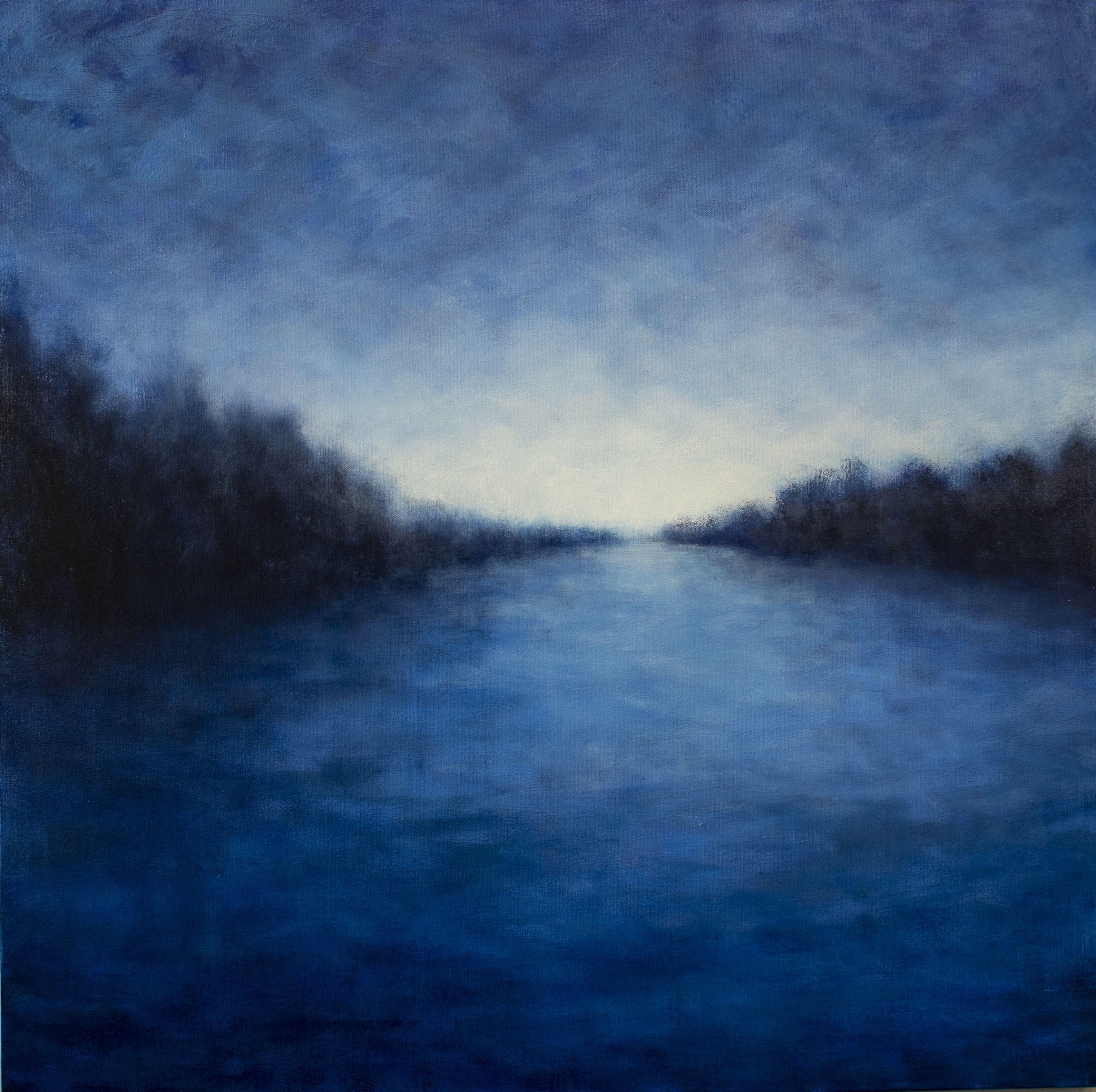 Victoria Veedell Landscape Painting - Evening on the Lake, Painting, Oil on Canvas