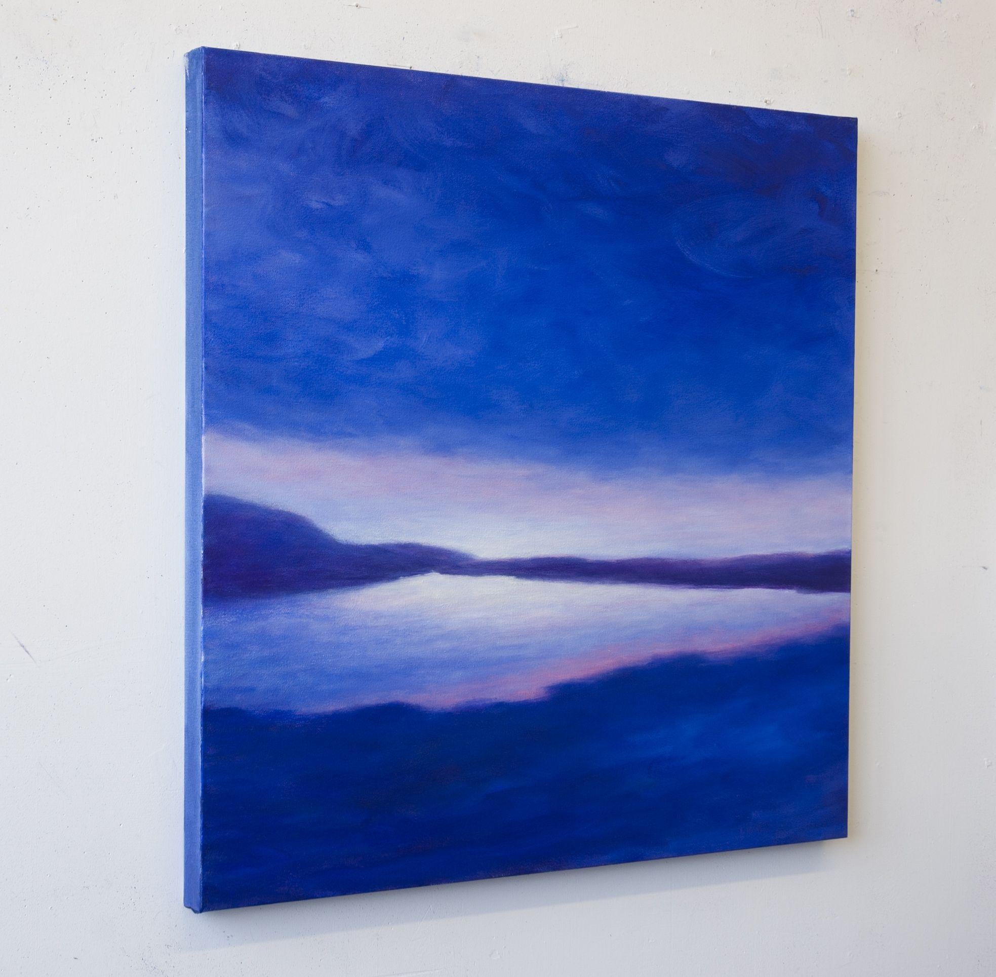 I spent a month traveling and painting in Iceland. The weather changes fast. I spent a lot of time watching the light change as the weather changed over the lake in Laurgarvatn :: Painting :: Contemporary :: This piece comes with an official