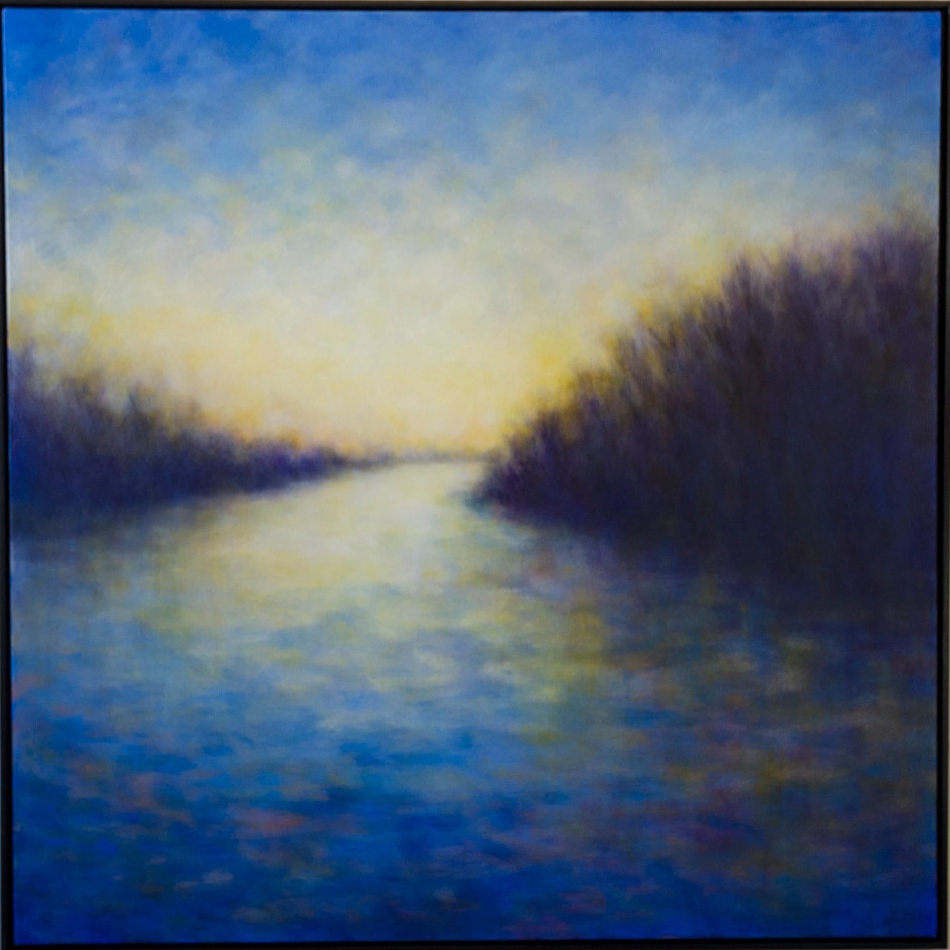 Victoria Veedell Landscape Painting - Quiet Light (Last Light on the Slough)