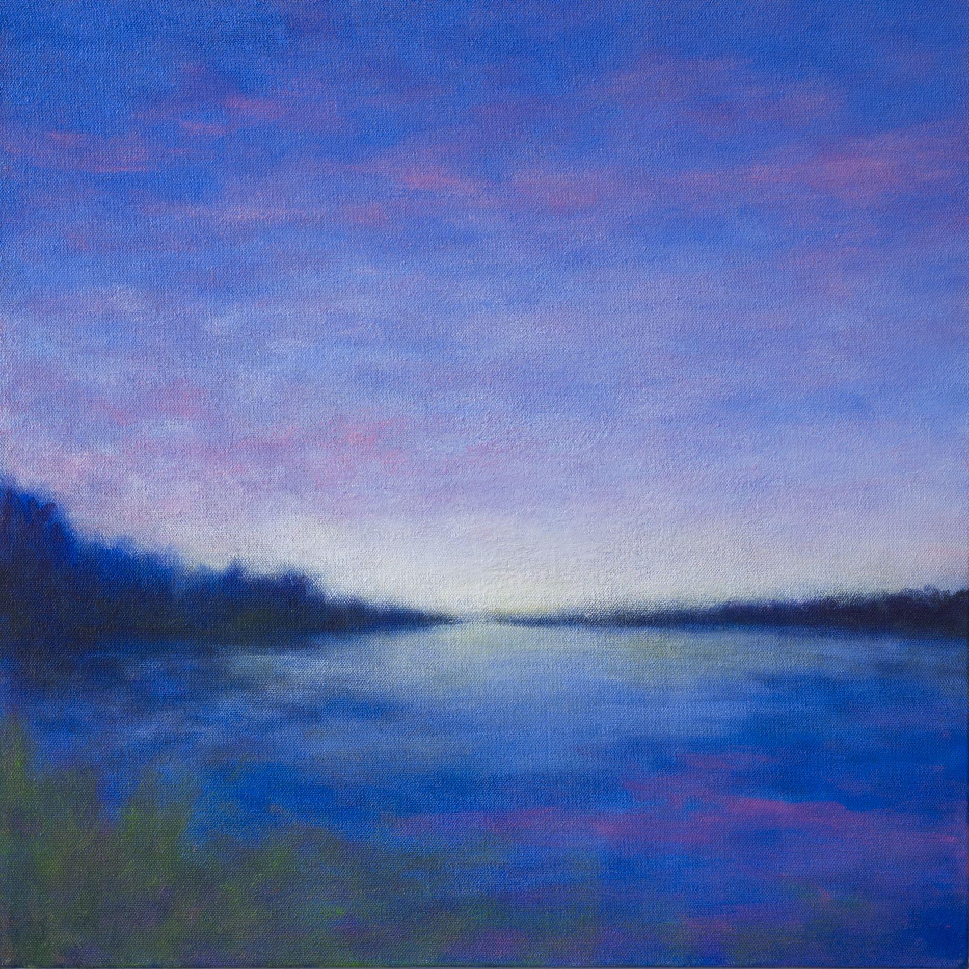 Imagining the end of the day as the sun goes down and the light of the sky changes. :: Painting :: Impressionist :: This piece comes with an official certificate of authenticity signed by the artist :: Ready to Hang: Yes :: Signed: Yes :: Signature