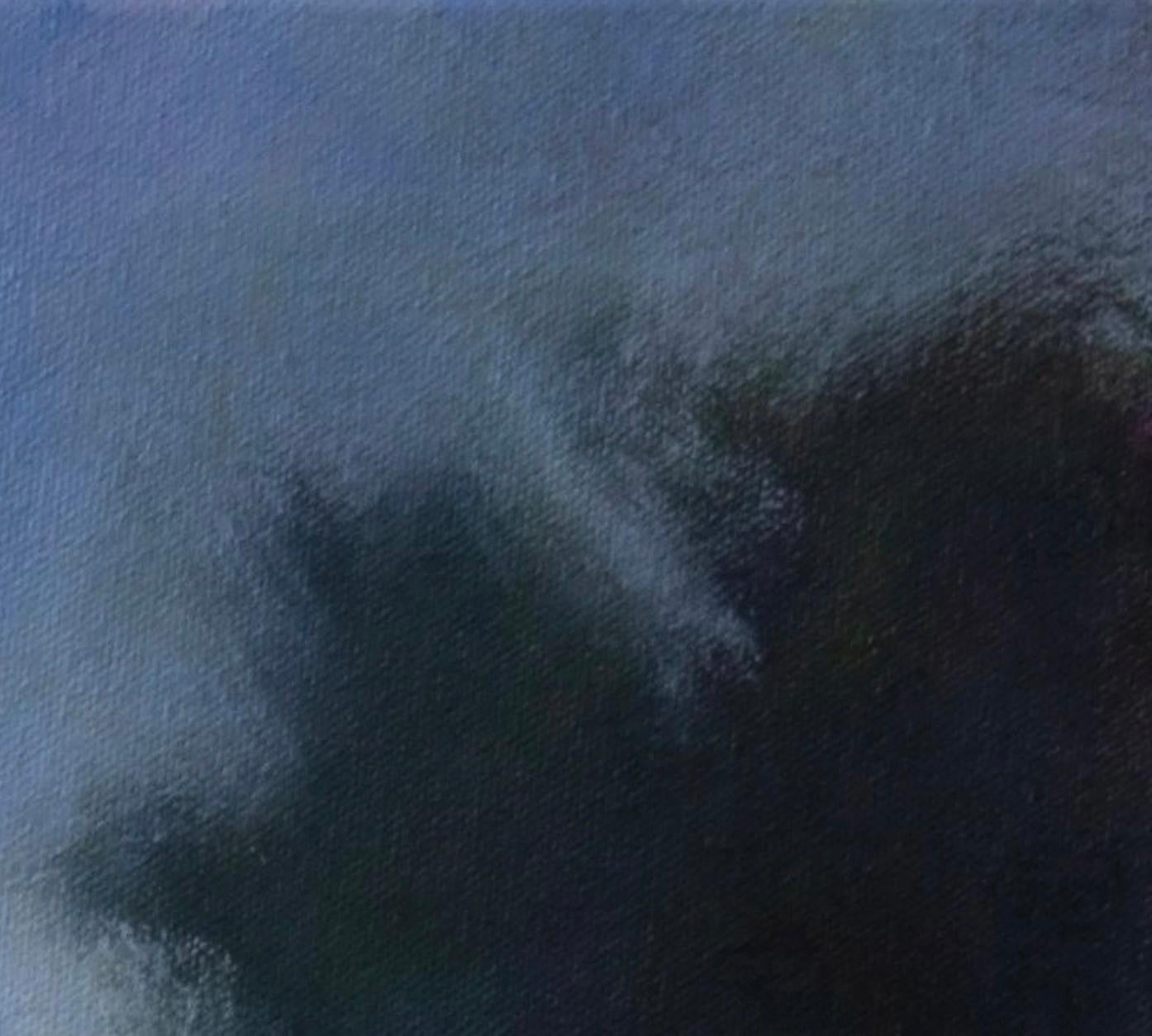 River Passage - Black Landscape Painting by Victoria Veedell