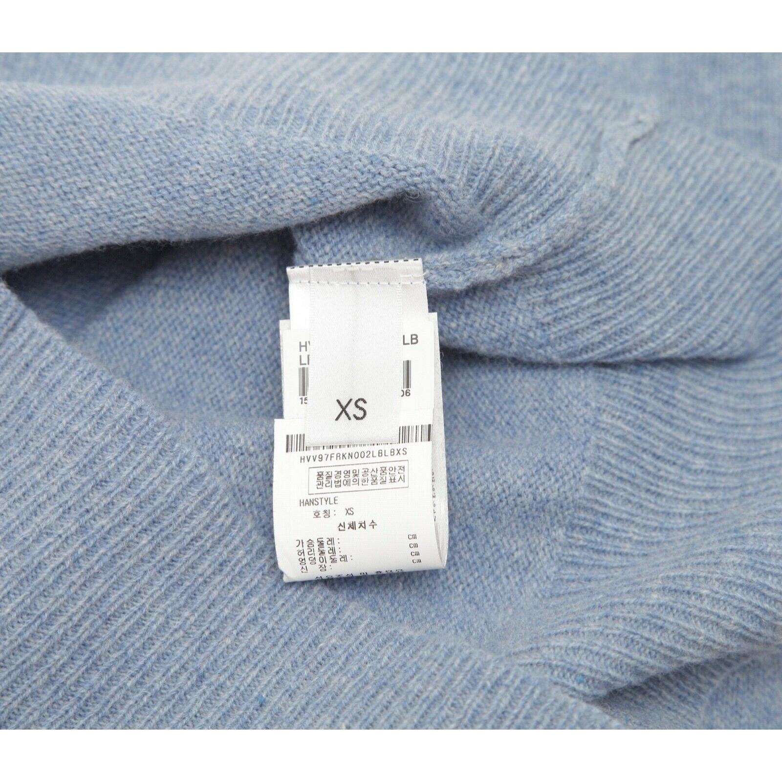 VICTORIA VICTORA BECKHAM Sweater Long Sleeve Animal Blue Black Wool Sz XS For Sale 4