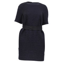 Victoria Victoria Beckham Belted Dress in Black Wool