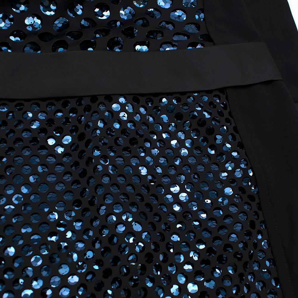 Victoria Victoria Beckham Black Laser Cut Sequin Mini Dress - Size US 2 For Sale 1