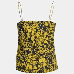 Victoria Victoria Beckham Blue Printed Cotton Ruched Asymmetric Top M