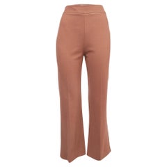 Used Victoria Victoria Beckham Brown Stretch Knit Flared Trousers M