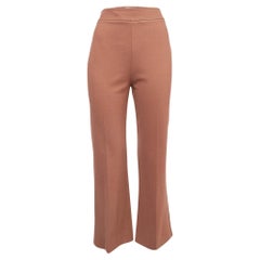 Victoria Victoria Beckham Brown Stretch Knit Flared Trousers M