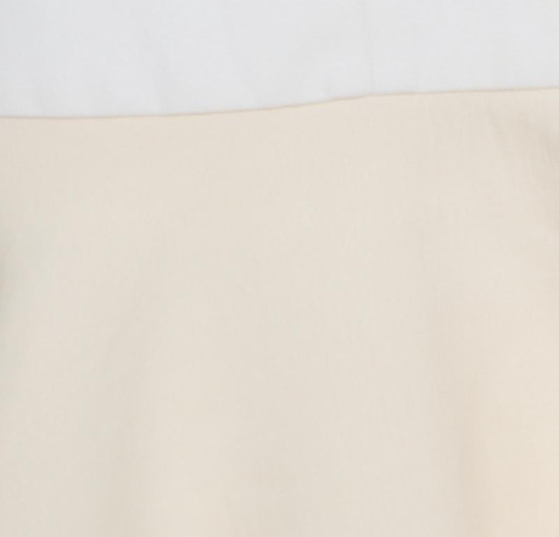 Victoria Victoria Beckham Mini jupe à ourlet volanté en toile crème M. en vente 1