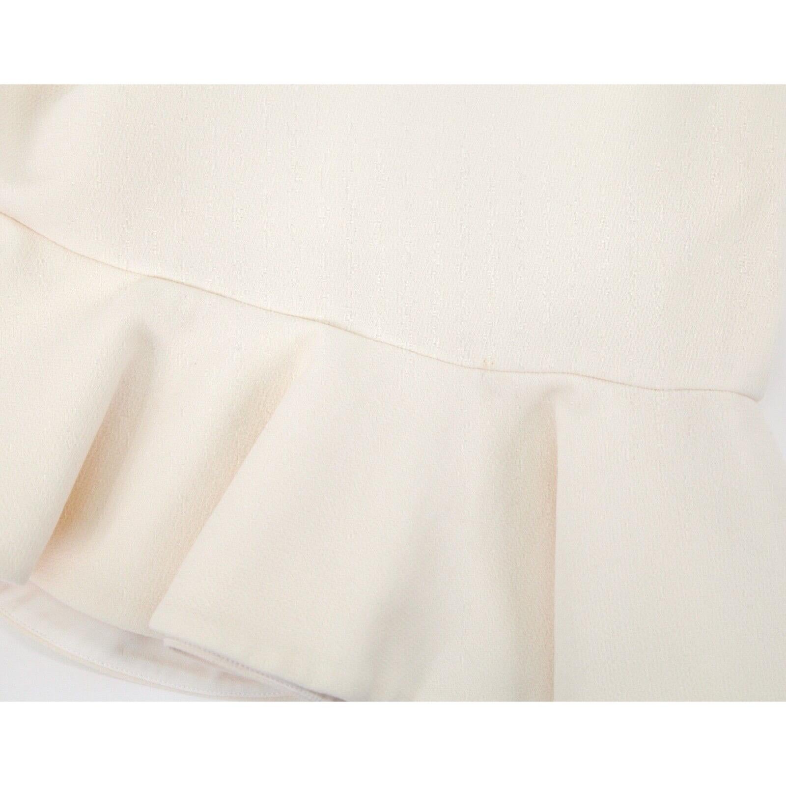 VICTORIA VICTORIA BECKHAM Ivory Dress Sleeveless Wool Crepe Flared Sz M For Sale 4