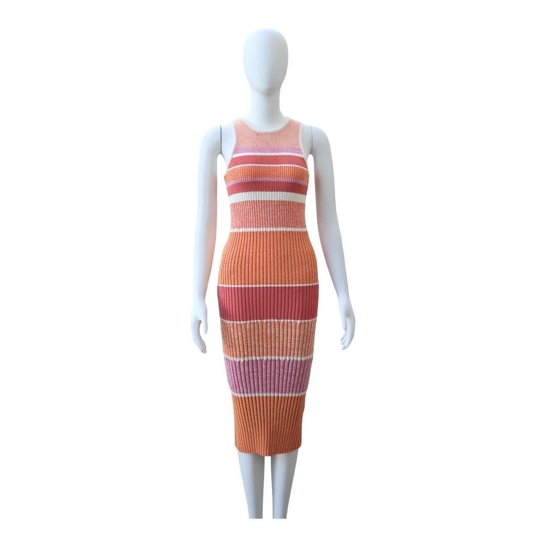 Vestido midi de punto Victoria Victoria Beckham Beige en venta