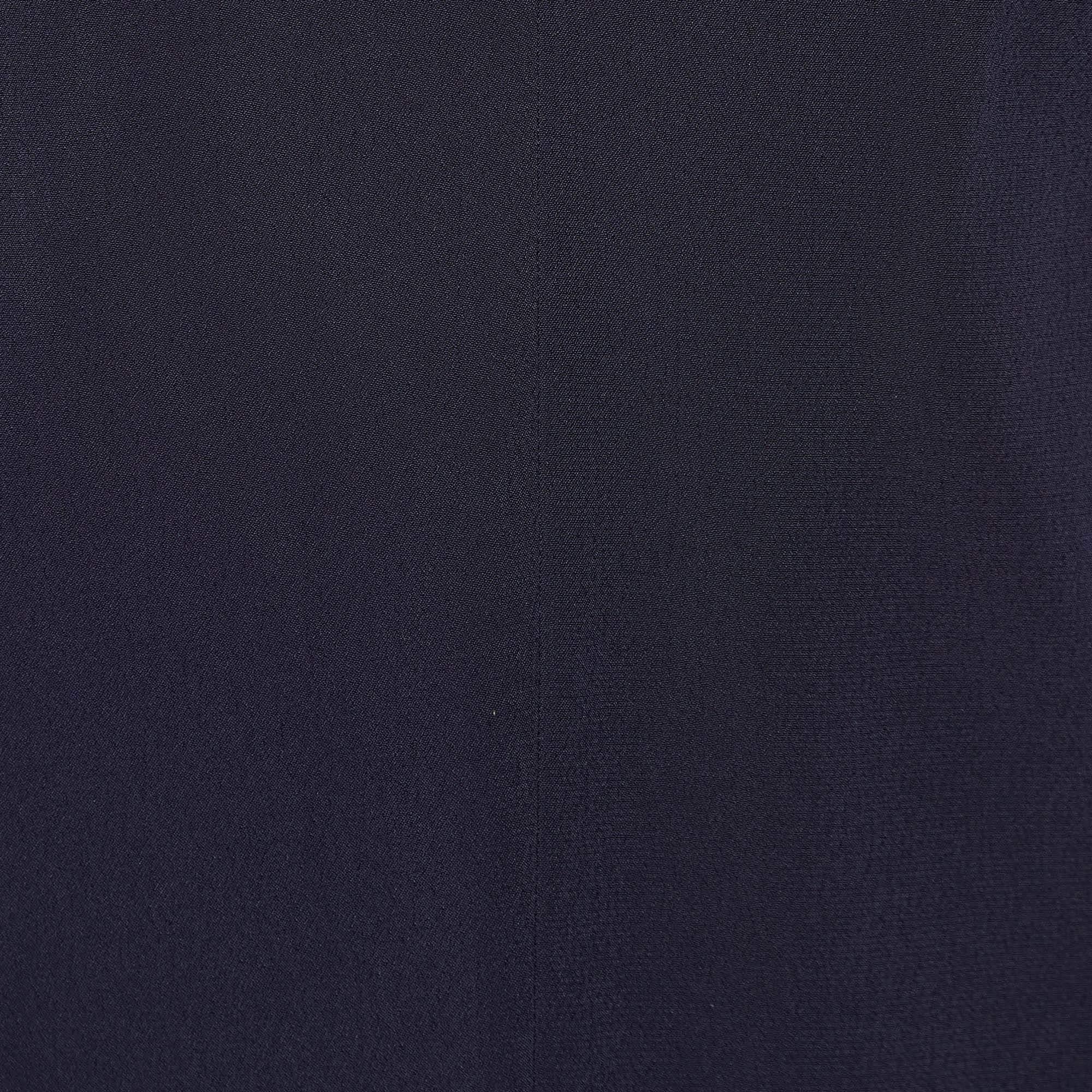 Noir Victoria Victoria Beckham Bleu marine Mini robe plongeante à col V M en vente