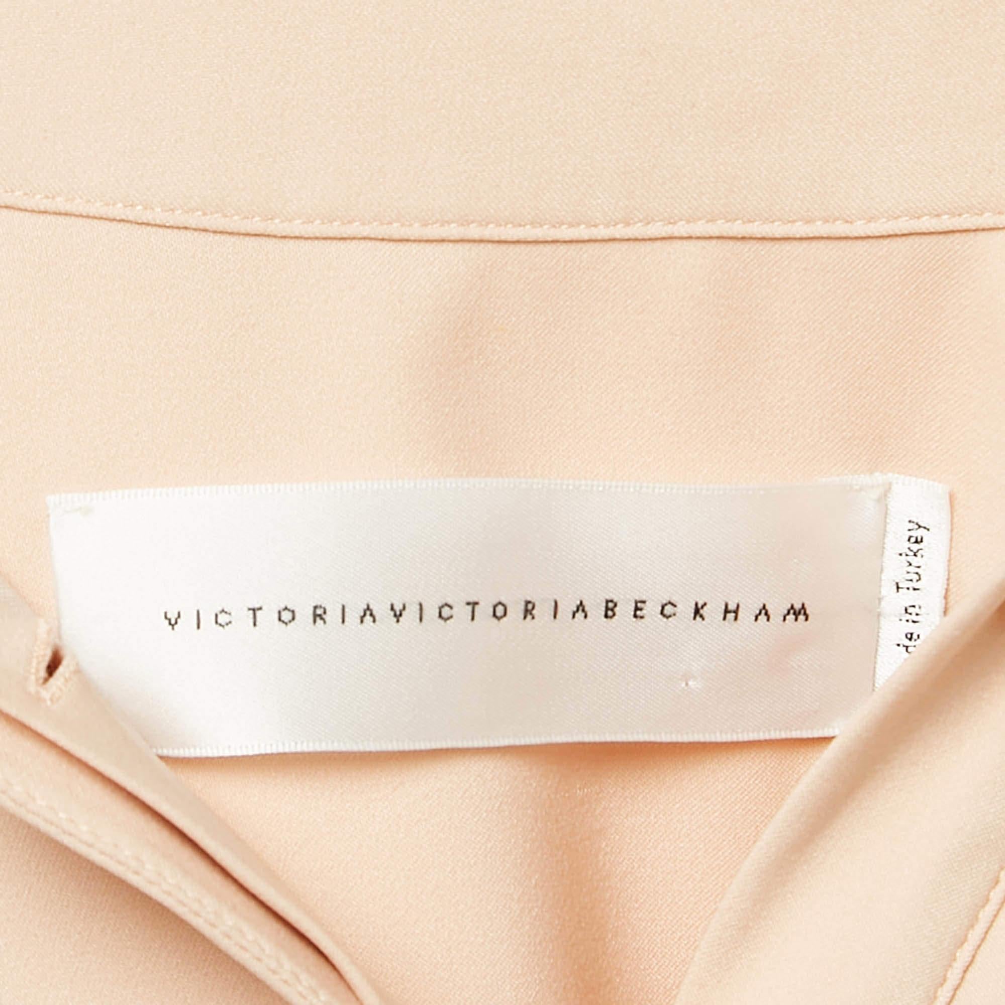 Victoria Victoria Beckham Vestido corto con botones delanteros y cintura alta M Beige en venta