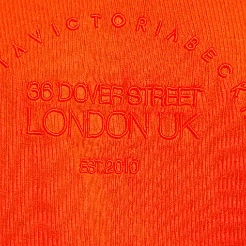 Red Victoria Victoria Beckham Orange Logo Embroidered Cotton Sweatshirt XS