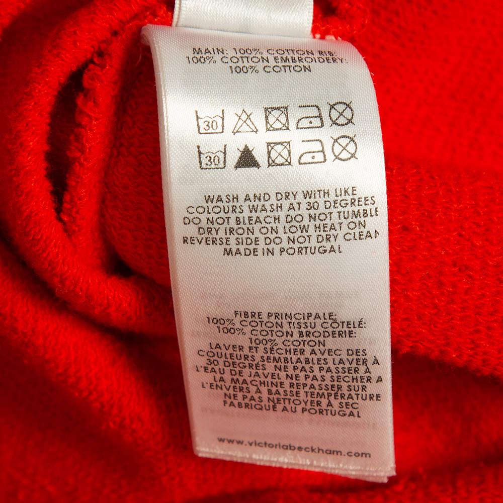 Victoria Victoria Beckham Orange Logo Embroidered Cotton Sweatshirt XS 1