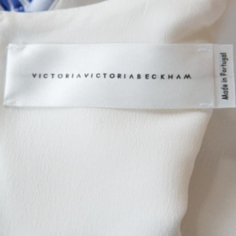 Victoria Victoria Beckham White Paneled Cotton Overlay Mini Dress S Bon état - En vente à Dubai, Al Qouz 2
