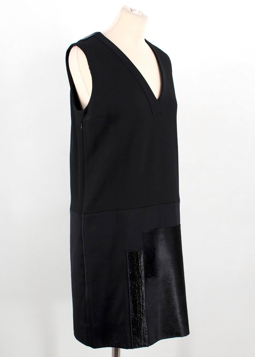 Black Victoria Victoria Beckham Wool & Calf Hair Dress - Size US 8 For Sale