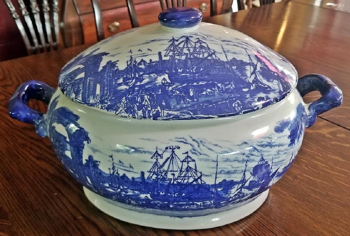 20th Century Victoria Ware Ironstone Lidded Tureens of Shipping Scenes