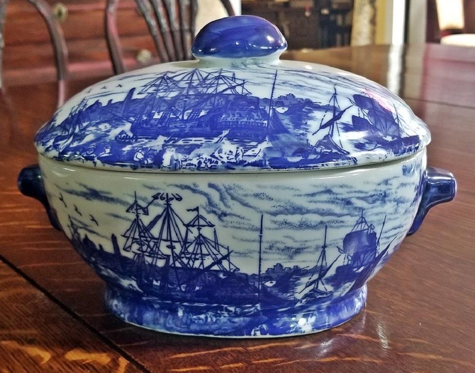 Chinese Victoria Ware Ironstone Lidded Tureens of Shipping Scenes
