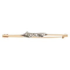 Victorian 0.05ct Diamond Fox Brooch, c.1880s