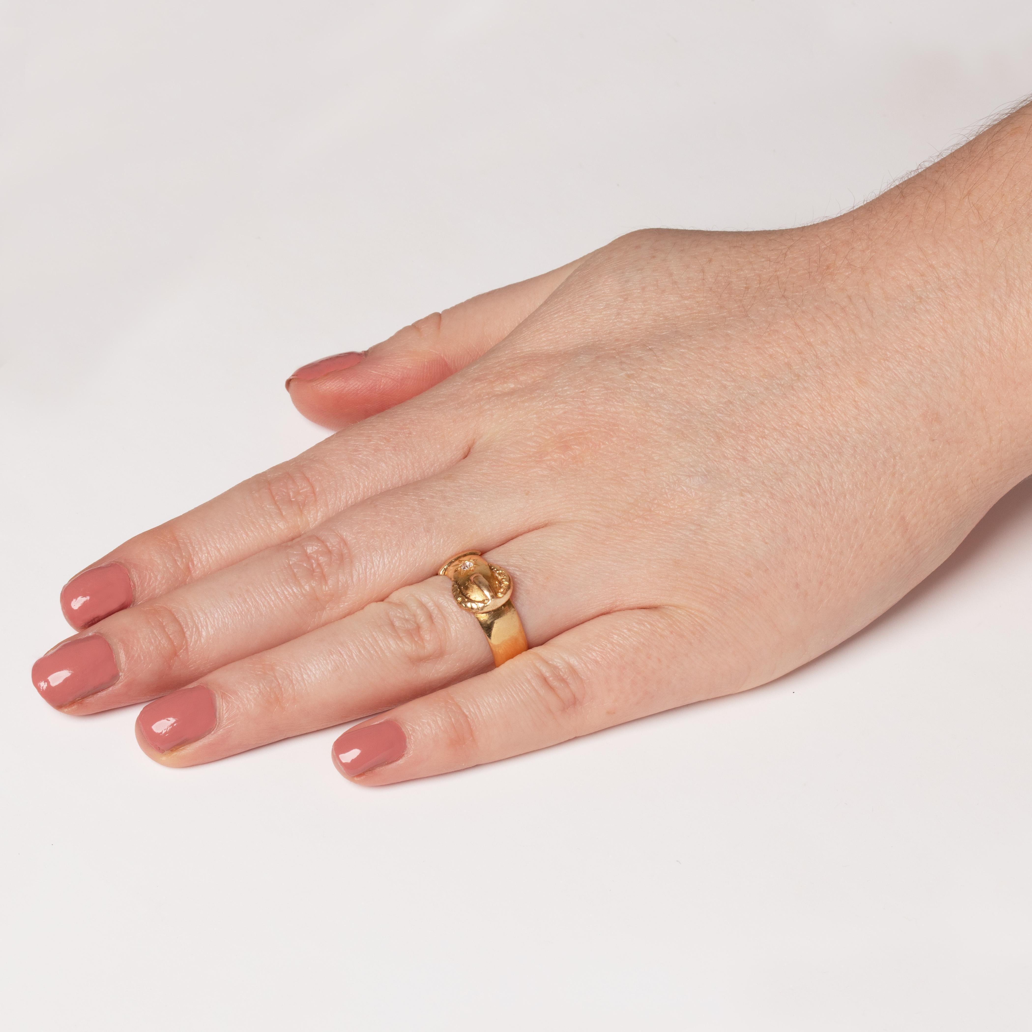 Bague victorienne à boucle en diamant de 0,10 ct, c.I.C. Bon état - En vente à London, GB