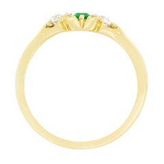 Victorian 0.10ct Emerald and Diamond Trilogy Ring, c.1880s