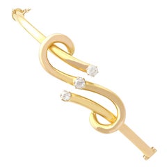 Victorian 0.15ct Diamond and 18k Yellow Gold Bangle, Circa 1890