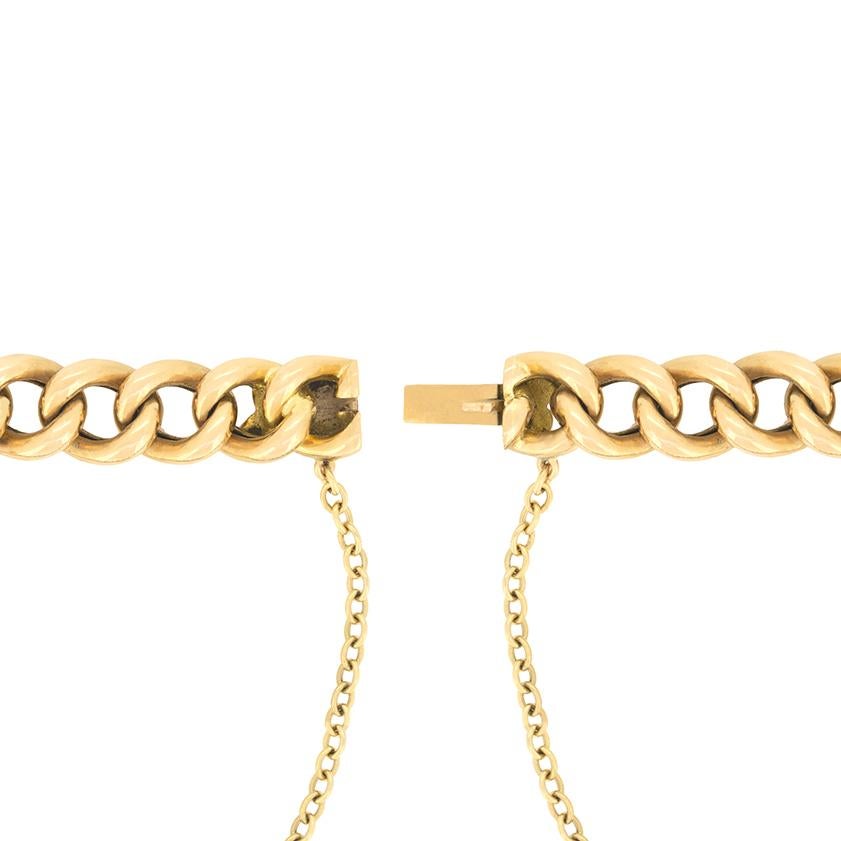 Pulsera victoriana con cadena de diamantes y zafiros de 0,20 ct, c.1880 Victoriano en venta