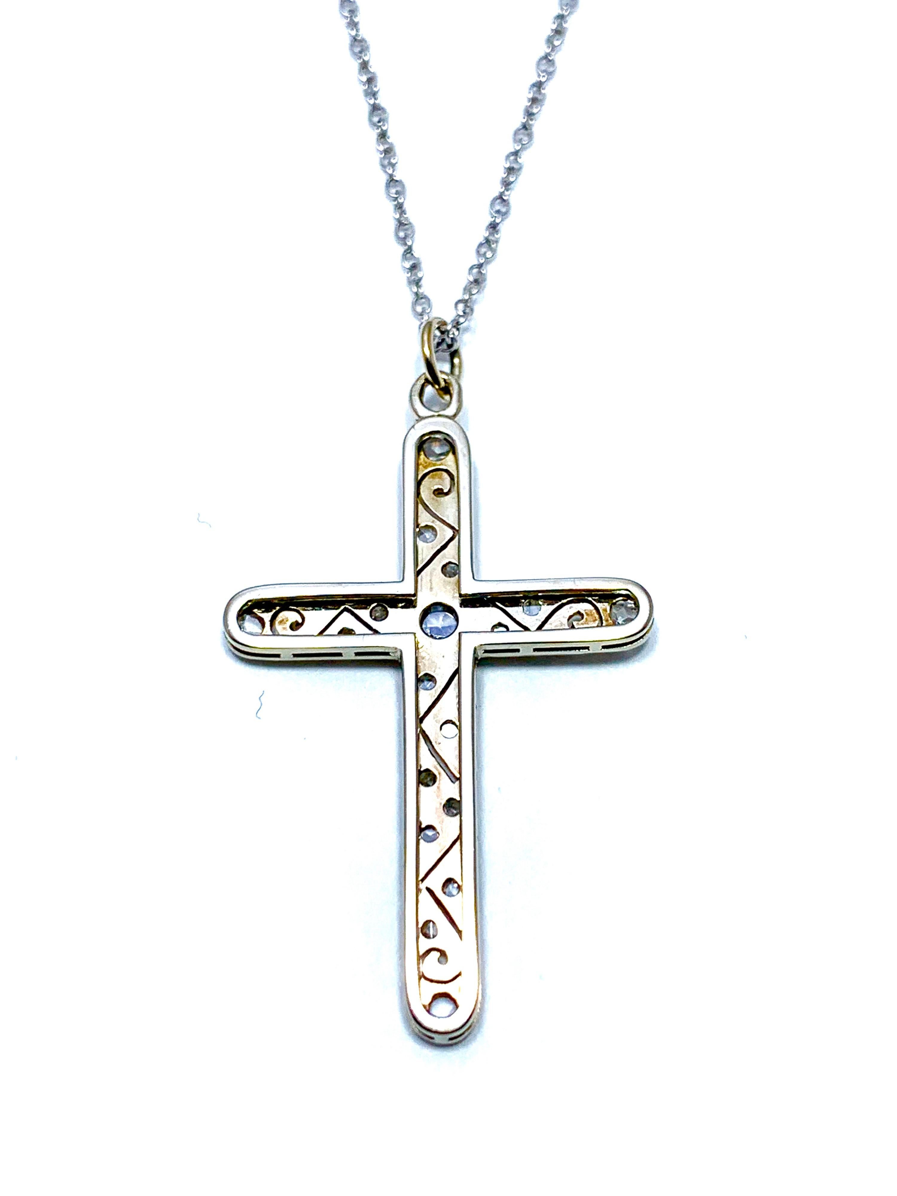 white gold cross necklace