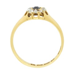 Victorian 0.25ct Sapphire and Diamond Cluster, hallmarked 1878