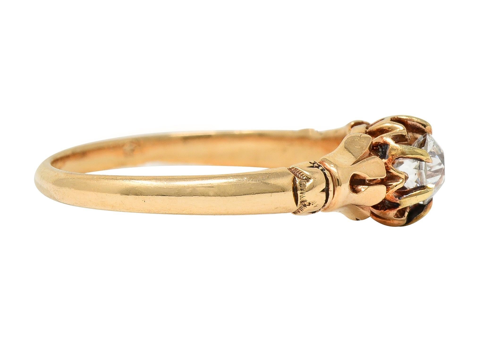 Old Mine Cut Victorian 0.30 CTW Old Mine Diamond 14 Karat Gold Antique Engagement Ring